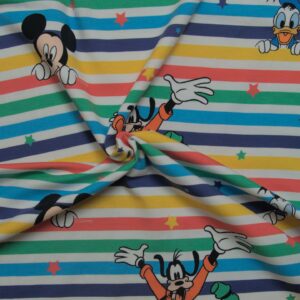 Jersey - Micky Maus & Goofy - Streifen bunt
