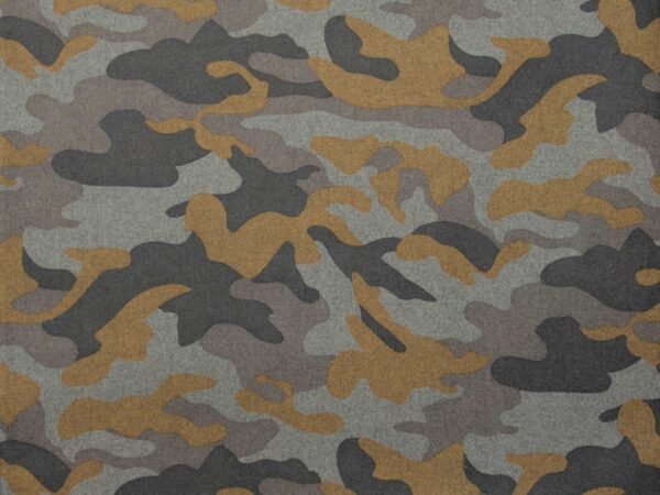 Wollwalk - Camouflage - grau-senf