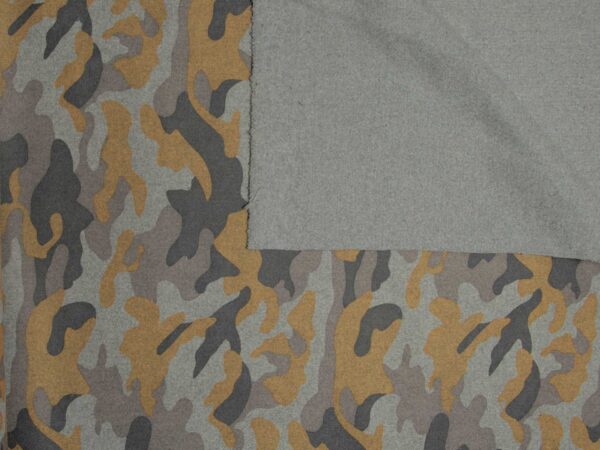Wollwalk - Camouflage - grau-senf 02