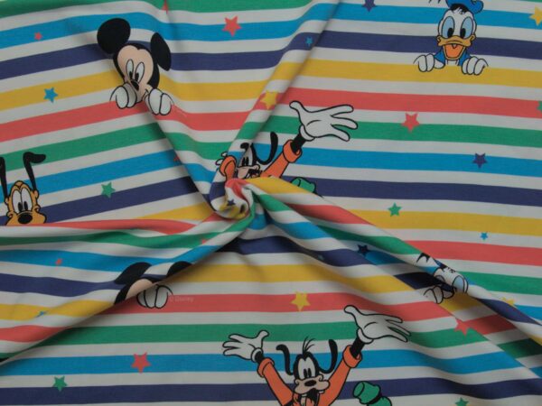 Jersey - Micky Maus & Goofy - Streifen bunt